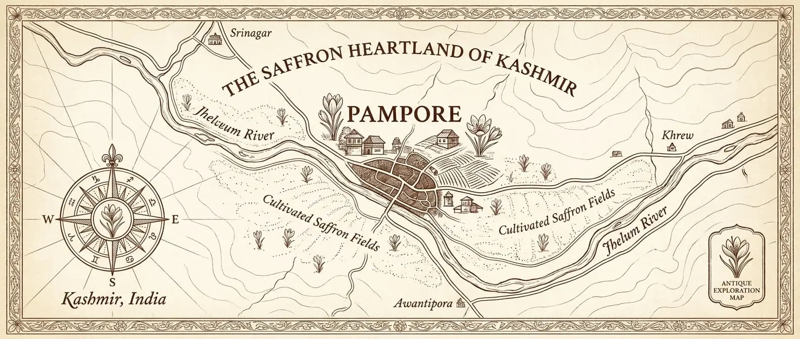 Kashmiri Mongra Saffron sourcing region