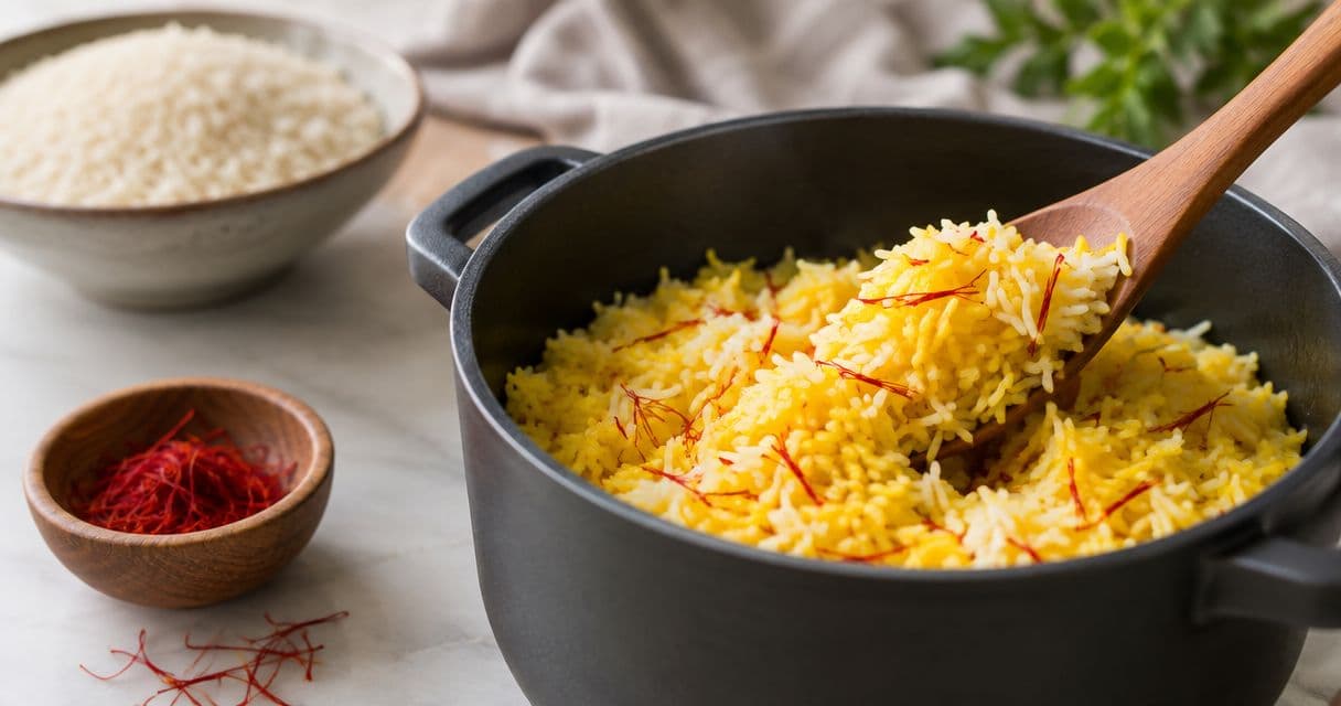 How much saffron do you need for a pot of rice?